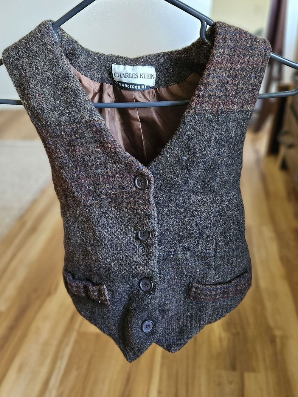 Vintage Charles Klein Wool Button-Down Vest